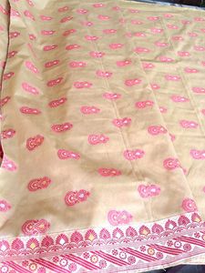 Elegant Cream &amp; Red Mekhela Sador