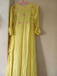 Elegant Yellow Colour Long Anarkali Suit For Women