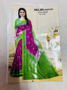 Satin Patta Siffon Sarees