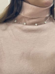 Cute Pink Knit Pullover Sweater