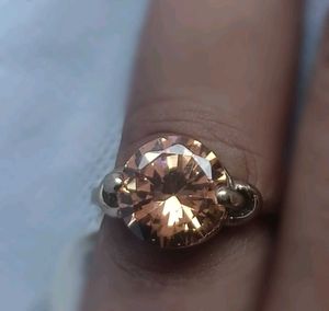 Elegant Brown Zircon Stone Ring