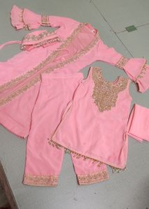 Pink Embellished Girls&#39; Outfit