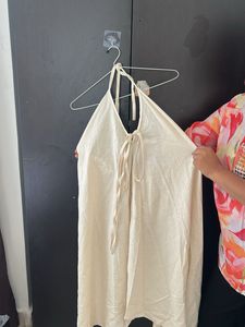 Cream Halter Sundress for beach