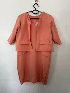 Peach Dress with Jacket (2 pcs)