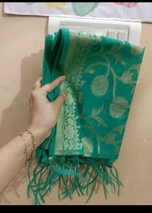 Green & Gold Banarasi Silk Dupatta