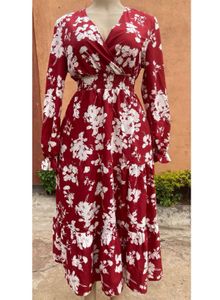 Floral Print Vacation Long Sleeve Dress