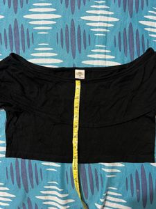 Black Off-Shoulder Crop Top