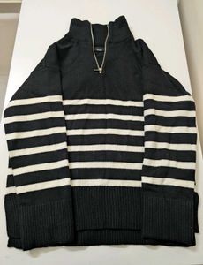 Stripped Zip Up Sweatshirt