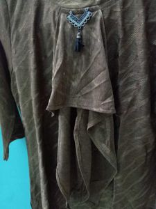 Brown Round Neck Stylish Kurti Top | Bust 32 |