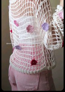 Crochet Knit Flower Top (pinterest design)
