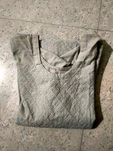 Elegant Grey Embroidered Kurti