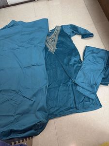 Embroidered velvet dress
