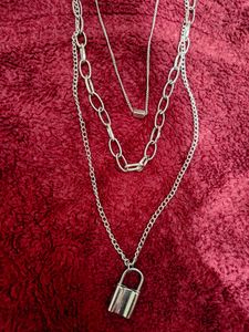 Aesthetic Silver Lock Neck Chain