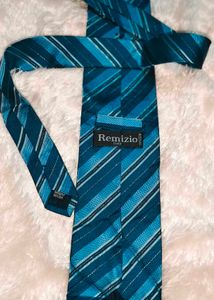 Striped Blue Tie Pure Silk From Italy