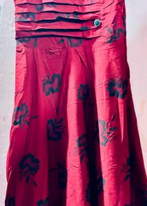 Red Floral Sleeveless Dress