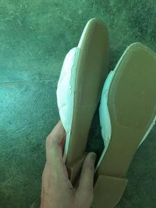 White Zudio Flip Flops, Size 39