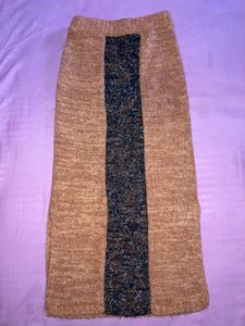 Knit Midi Slit Skirt