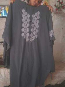 Grey Color Abaya With Duptta
