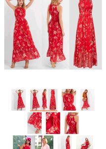 Red Floral Maxi Dress