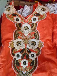 Beautiful Worked Orange Kurti