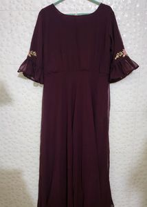 Purple Gown With Cape