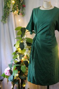 Wrap Type Green Midi Dress