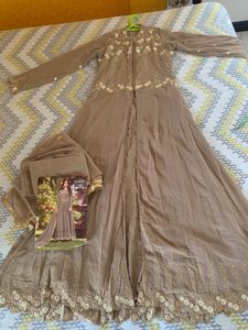 Festive/wedding Wear 3 Piece Floor Length Gown