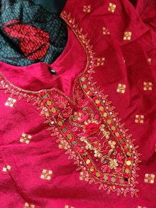 Mirror Work Pure Silk Kurta Set