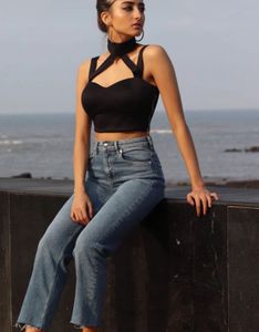 Chic Black Halter Crop Top