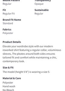H&amp;M Pleated Shirt
