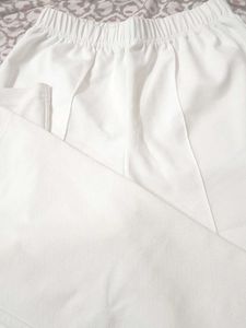 White Elastic Waist Pants
