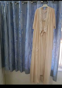 Vintage Peach Nightgown &amp; Robe Set