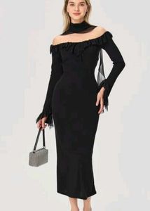 Elegant Black Midi Dress