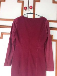 Burgundy Long Sleeve Dress