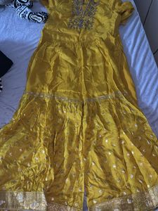 Stone work Ethnic Kurta Sharara Dupatta Set