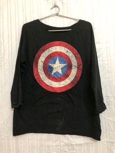 Marvel Black Cotton T Shirt