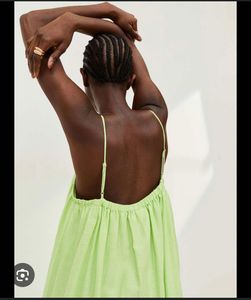 H&amp;M Green Linen Blend Dress
