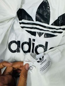Adidas White Hooded Two side Wear Jacket