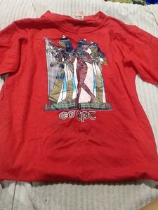 Red Printed Tee Oversized