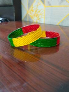 Colorful Striped Bangles - Set of 2