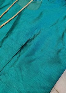 Teal Real Mirror Work Kurta
