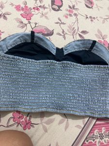 Denim Bandeau Top, Brand New