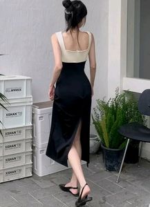 Colour Block Square Neck Maxi Dress🍒
