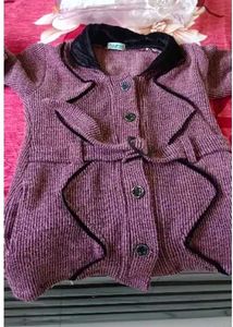 Stylish Purple Knit Cardigan