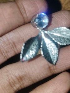 Leaf Drop Earrings with Gem Accents