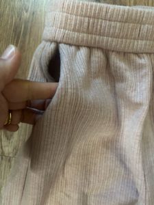 Pink Knit Flare Pants