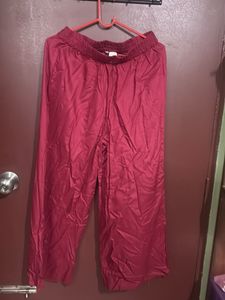 Maroon &amp; White Printed Pant Set