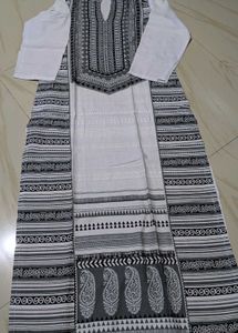 Elegant Black & White Kurta