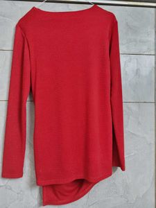 Chic Red Wrap Top
