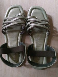 Sage Green Strappy Sandals - Size 6
